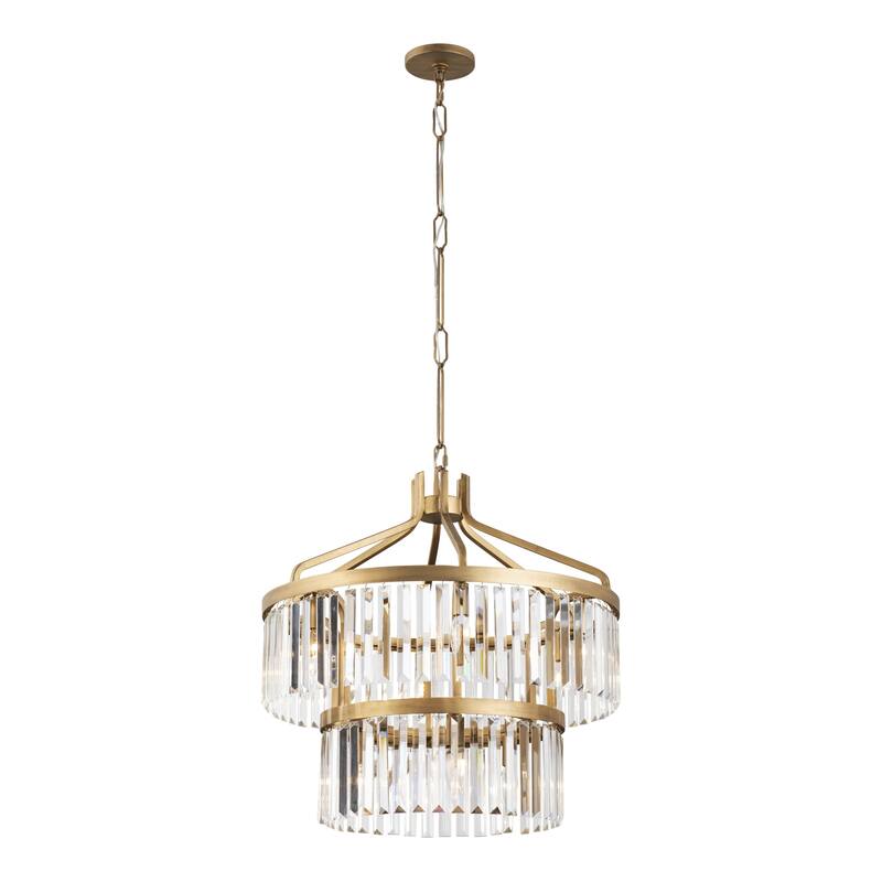 Varaluz Social Club 2-Tier Crystal Pendant - Havana Gold
