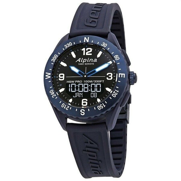 Alpina Men's AL-283LBN5NAQ6 'Alpiner X' Blue Rubber Watch - Black. Opens flyout.