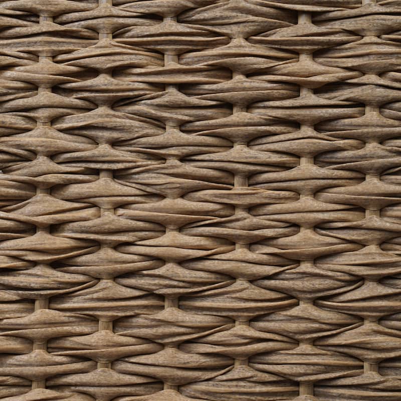 Naples Outdoor Patio Bench Water Resistant Wicker & Solid Wood - Natural