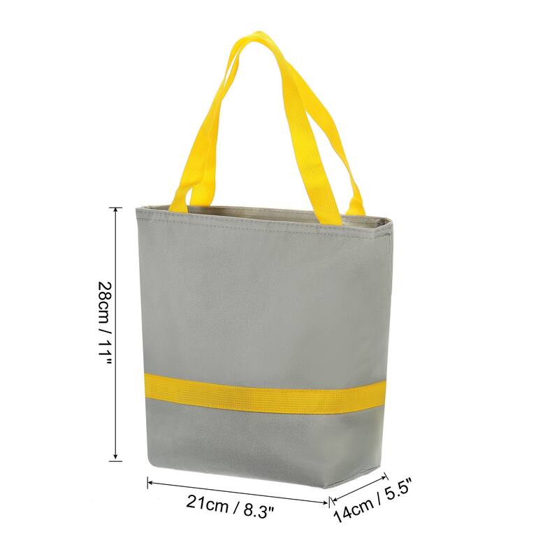 Lunch Box for Women/Men, Insulated Cooler Lunch Bag, 11x5.5x8.3 Inch - Grey Yellow