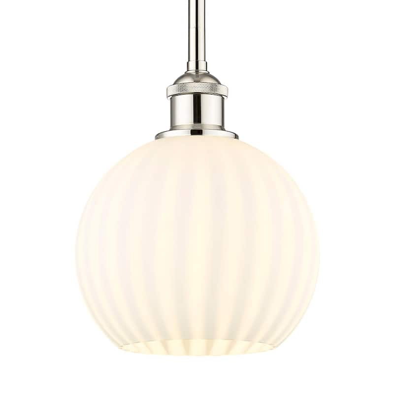 Innovations Lighting 616-1S 10 8 White Venetian Pendant White Venetian - Polished Nickel