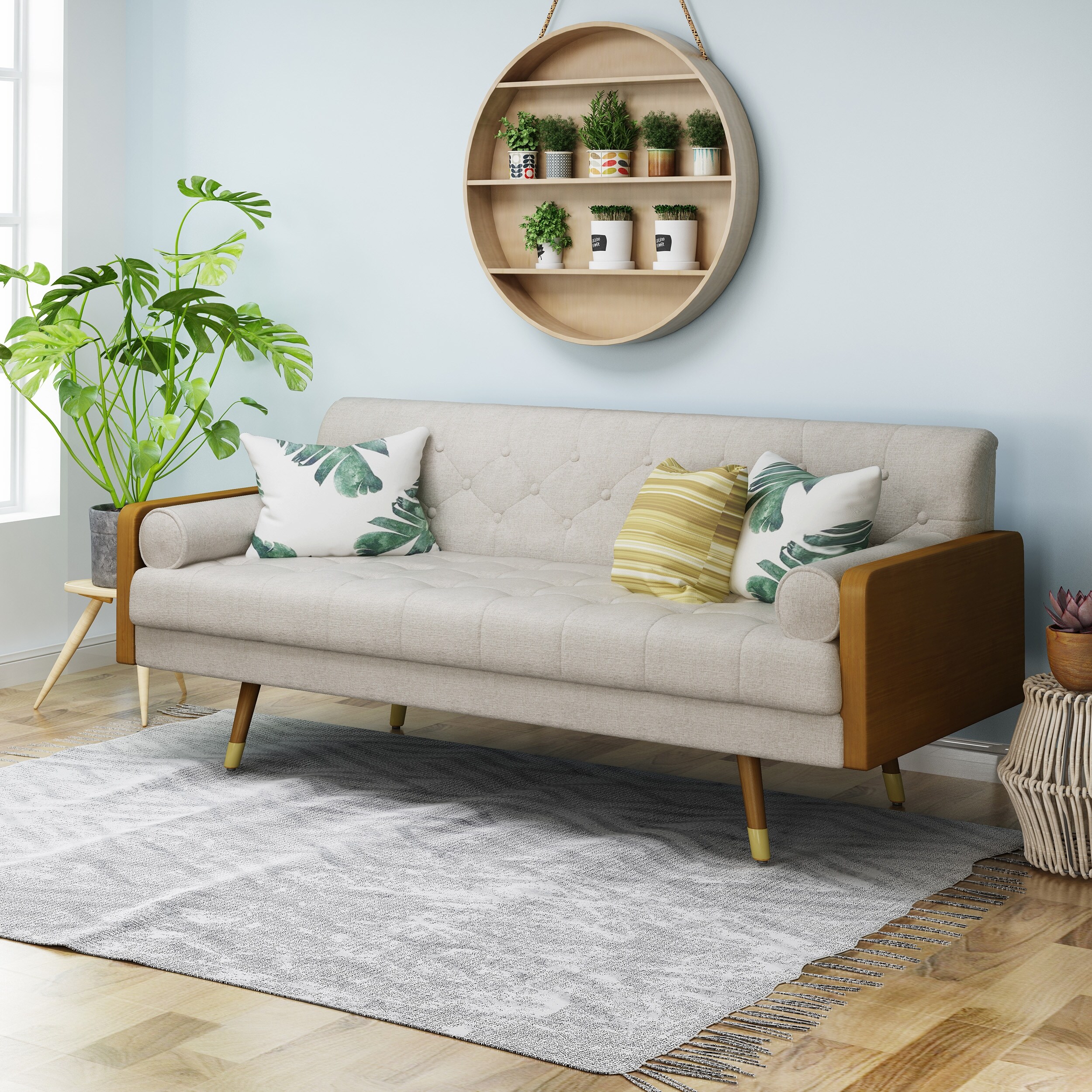 Tufted sales fabric sofa
