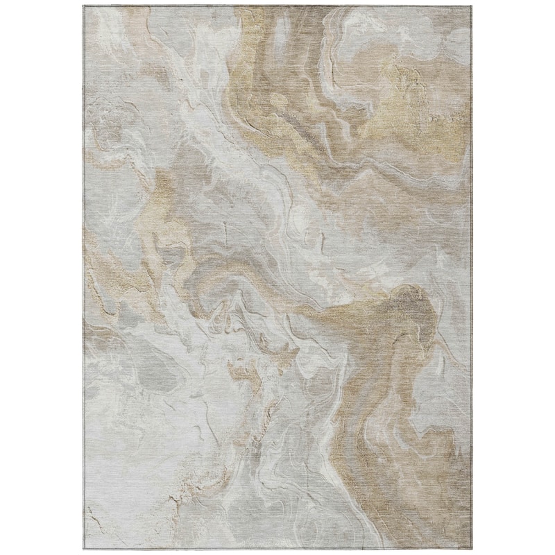 HomeRoots Abstract Modern Rectangle Outdoor Rug