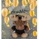 preview thumbnail 5 of 4, DolliBu Brown Sitting Moose Graduation Plush Toy with Gown and Cap - 7.5 inches