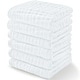 preview thumbnail 1 of 134, Baby Washcloths Muslin Cotton, Large 10"x10" by Comfy Cubs Pack of 6 - White