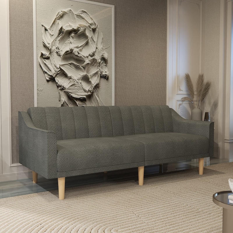 74.02" Modern Velvet Sofa Bed with Adjustable Backrest