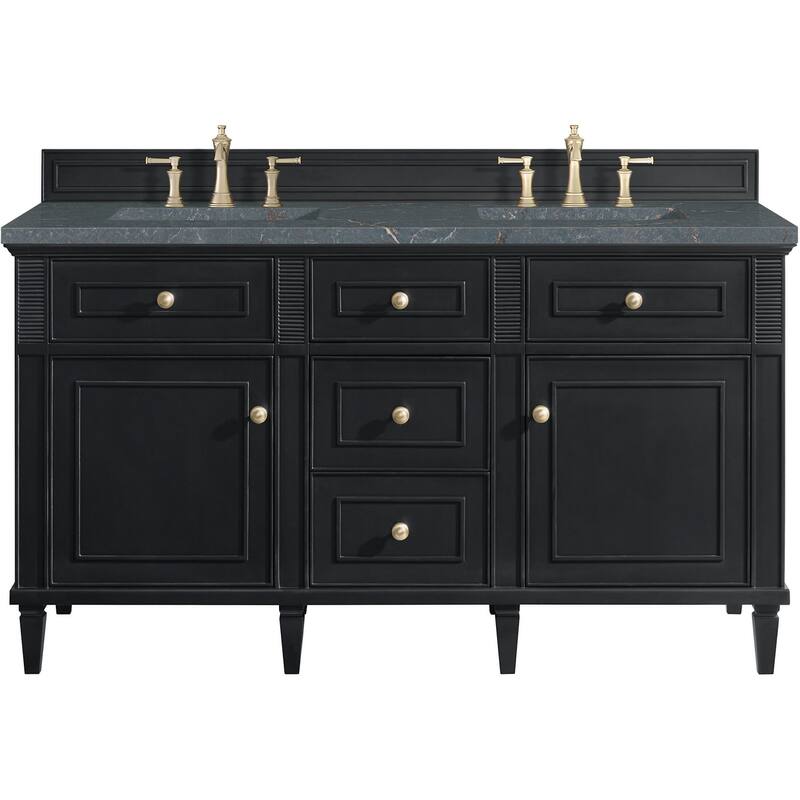James Martin Vanities 424-V60D-FPBL Lorelai 60" Free Standing Double - Black Onyx