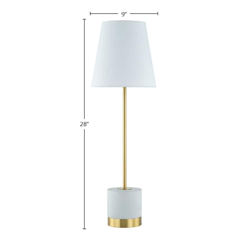 Billie 28" Buffet Lamp with Linen Shade, Gray