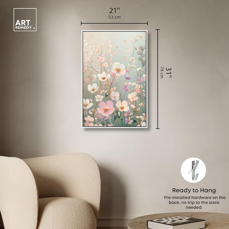Tiny Blooms I Canvas by Art Remedy