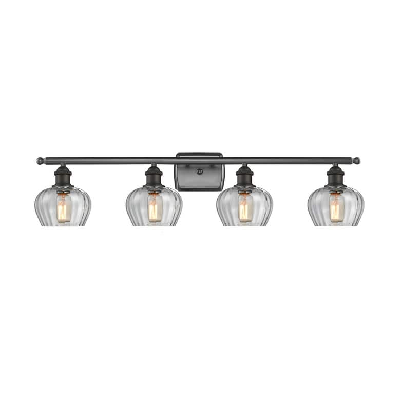 Innovations Lighting Fenton 4 Light 36" Wide Bathroom Vanity Light - Oiled Rubbed Bronze / Clear Fluted