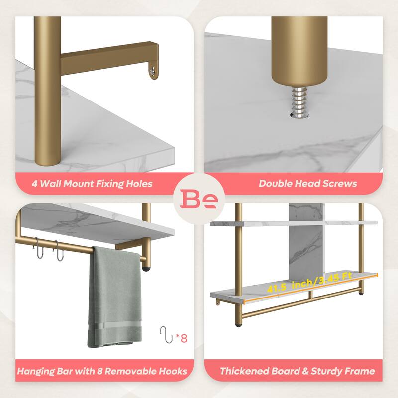 41 inch Wall Shelves 3-tiers Floating Shelf - 41 inch