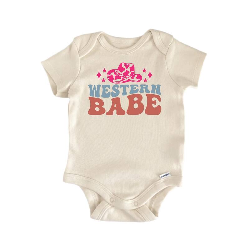 Western Babe Country - Baby Boy Girl Clothes Infant Bodysuit Funny Cute Newborn - Natural - Newborn