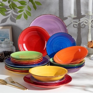 Seedlings India Stoneware Dinner Set - Set of 12, Multicolour, Solid :  : Home & Kitchen