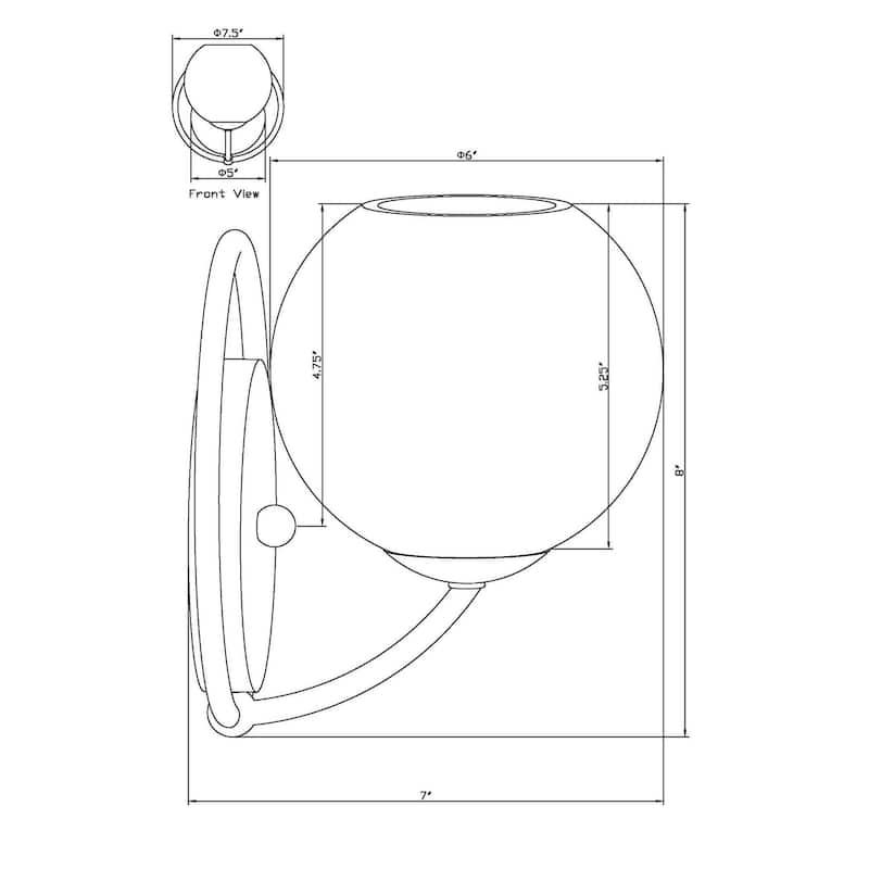 Forte Lighting Single Light 8" High Wall Sconce