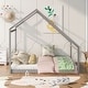 preview thumbnail 23 of 42, Modern Full/Twin Size Wooden House Bed Grey - Full