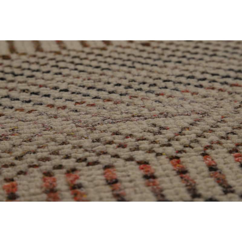 All-Over Geometric Moroccan Oriental Area Rug Handmade Wool Carpet - 4'10" x 7'11"