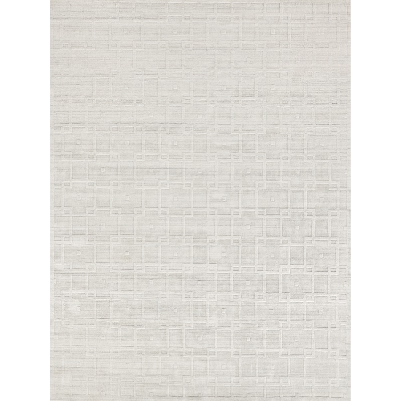 EXQUISITE RUGS Castelli Hand-loomed Bamboo Silk/Wool Ivory Area Rug.