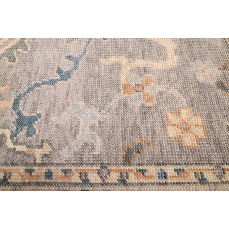 ECARPETGALLERY Hand-knotted Modern Oushak Grey Wool Rug - 6'1 x 9'0