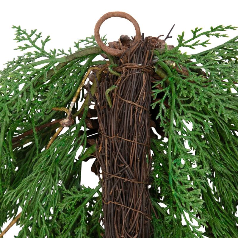 Pine Cone and Cedar Artificial Christmas Teardrop Swag - 26" - Unlit
