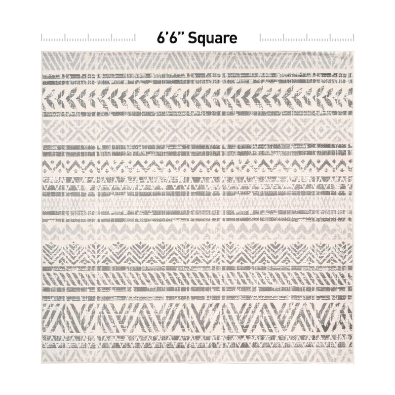 The Curated Nomad Midtown Geometric Distressed Bohemian Rug