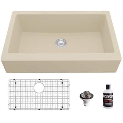 Karran USA QAR-740-PK1 Quartz QAR 34" Farmhouse Single Basin Quartz