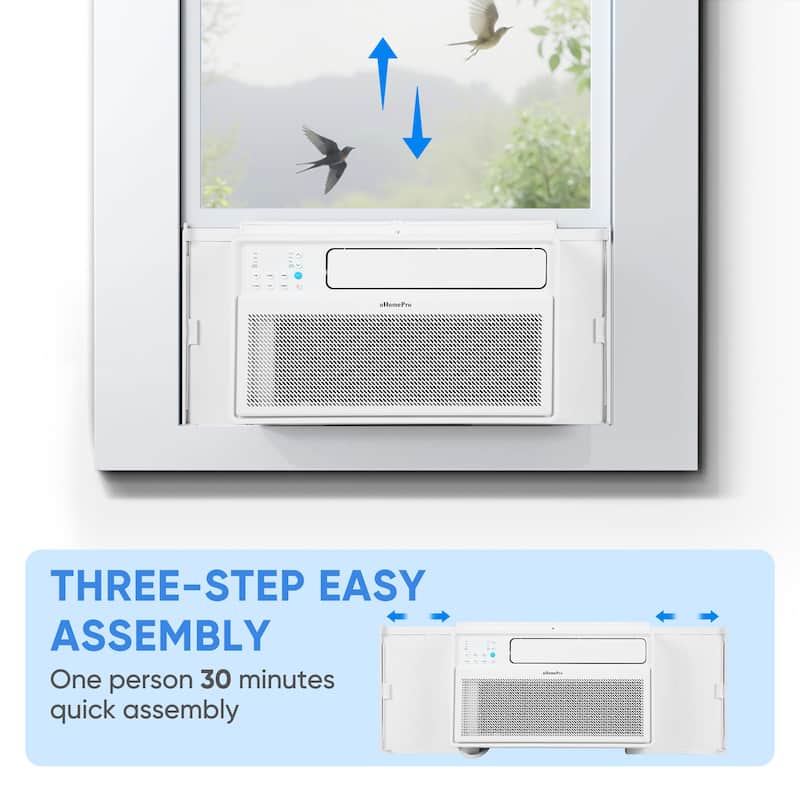 Inverter Window Air Conditioner, 10000BTU 35% Energy-Save AC with Dehumidifier, Super Quiet 15 CEER, 4 Runing Modes ECO