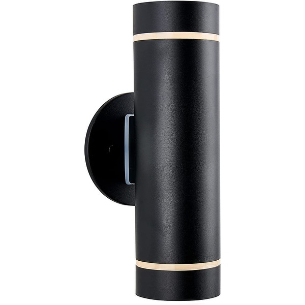 slide 2 of 7, Artika 13" Outdoor Cylinder Wall Light Fixture, Black