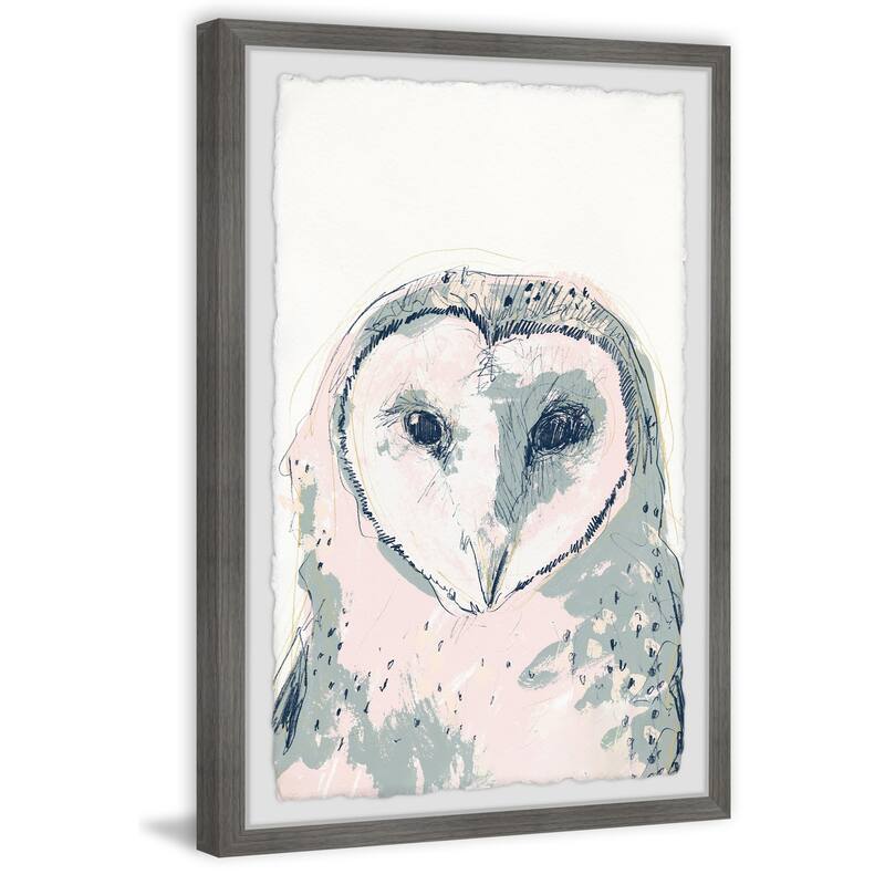 Funky Owl Portrait I Framed Wall Art, Elegant Home Touch - Sophisticated Artwork for Refined Décor