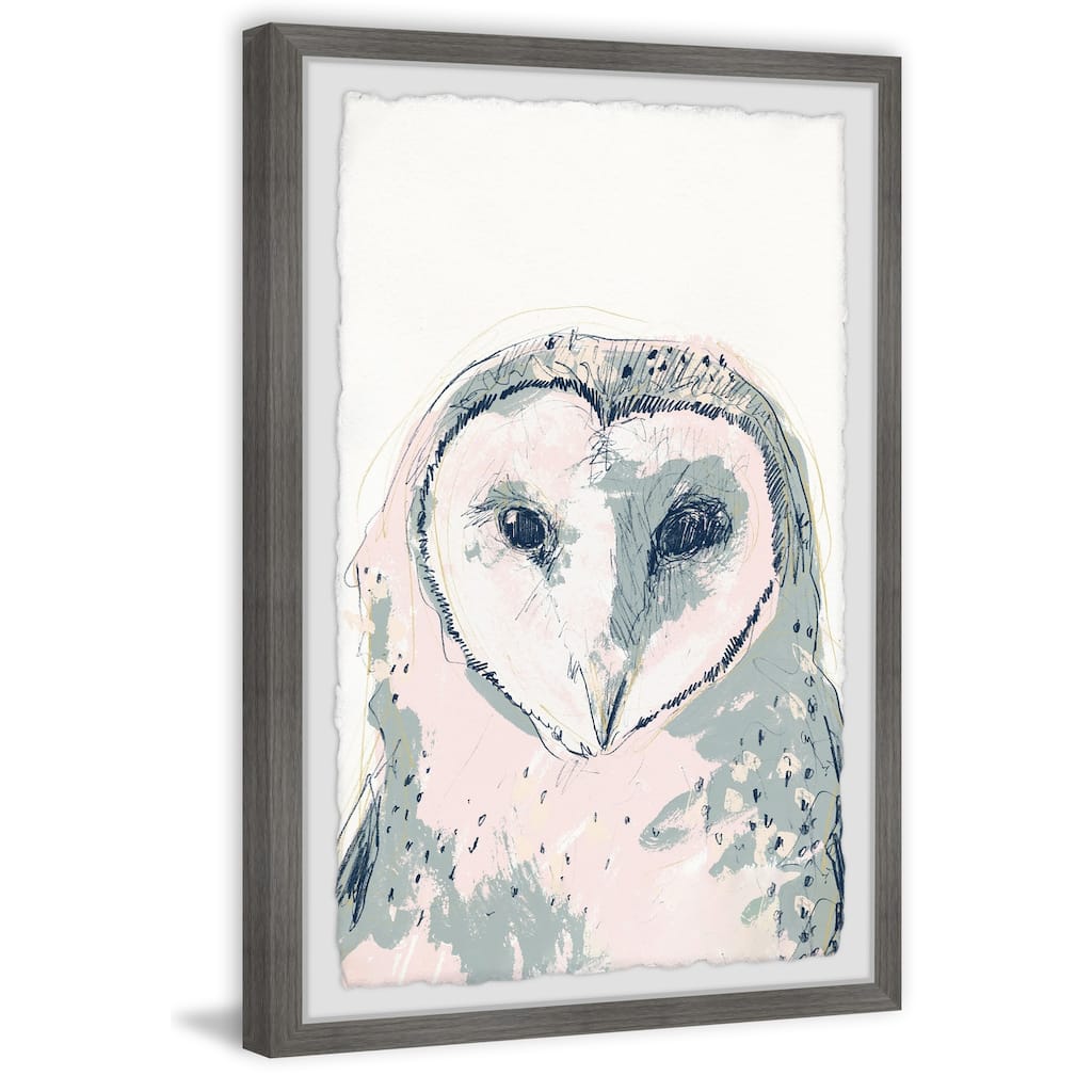 Funky Owl Portrait I Framed Wall Art, Elegant Home Touch - Sophisticated Artwork for Refined Décor