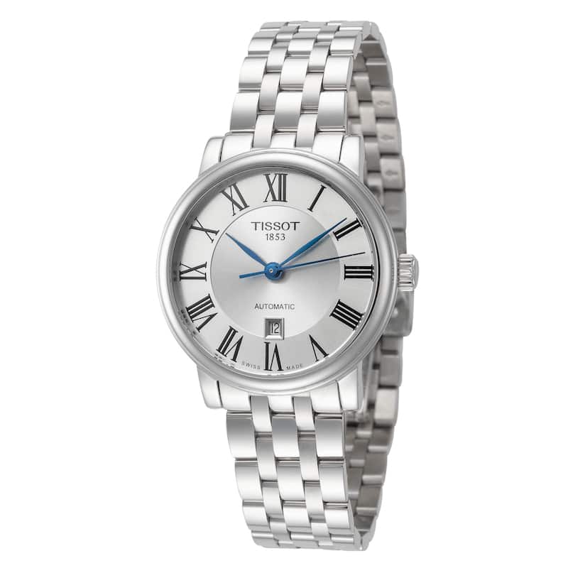 Tissot Women's Carson 30mm Silver Dial Stainless Steel Automatic Watch - Silver-Tone - One Size