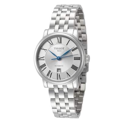 Tissot Women's Carson 30mm Silver Dial Stainless Steel Automatic Watch - Silver-Tone - One Size