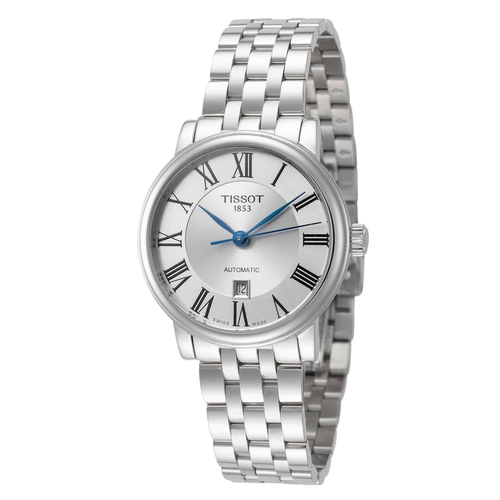 Tissot Women's Carson 30mm Silver Dial Stainless Steel Automatic Watch - Silver-Tone - One Size