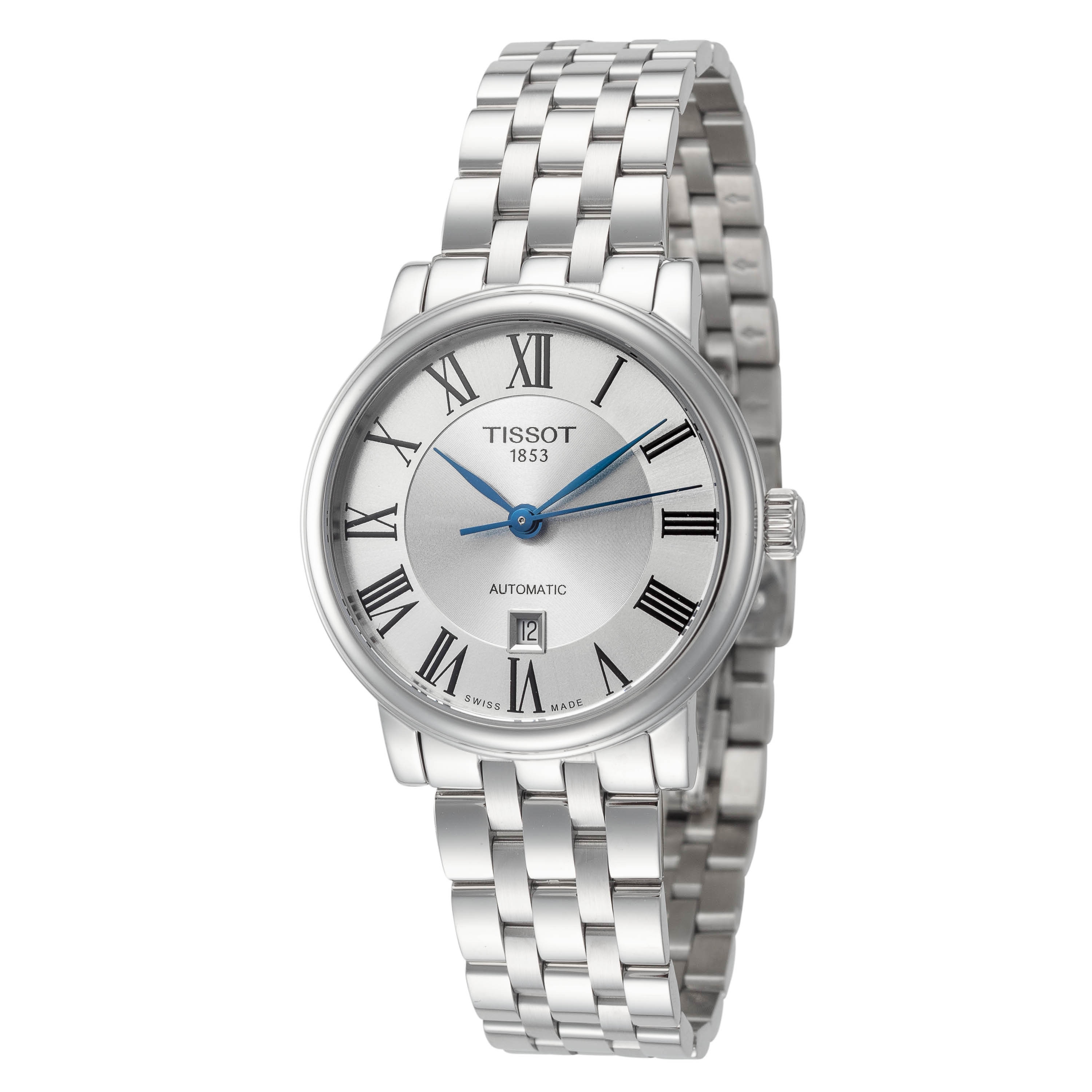 Tissot Women's Carson 30mm Silver Dial Stainless Steel Automatic Watch - Silver-Tone - One Size