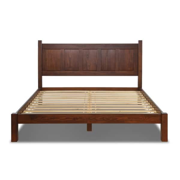 slide 2 of 6, Grain Wood Furniture Shaker Solid Wood Panel Platform Bed Cherry - King