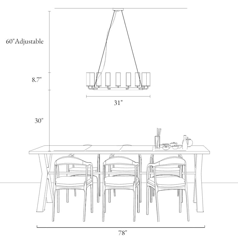 Modern Farmhouse 9-Light Black Wheel Chandelier Glass Metal Ceiling Lights for Dining Living Room - D31" x H8.7"