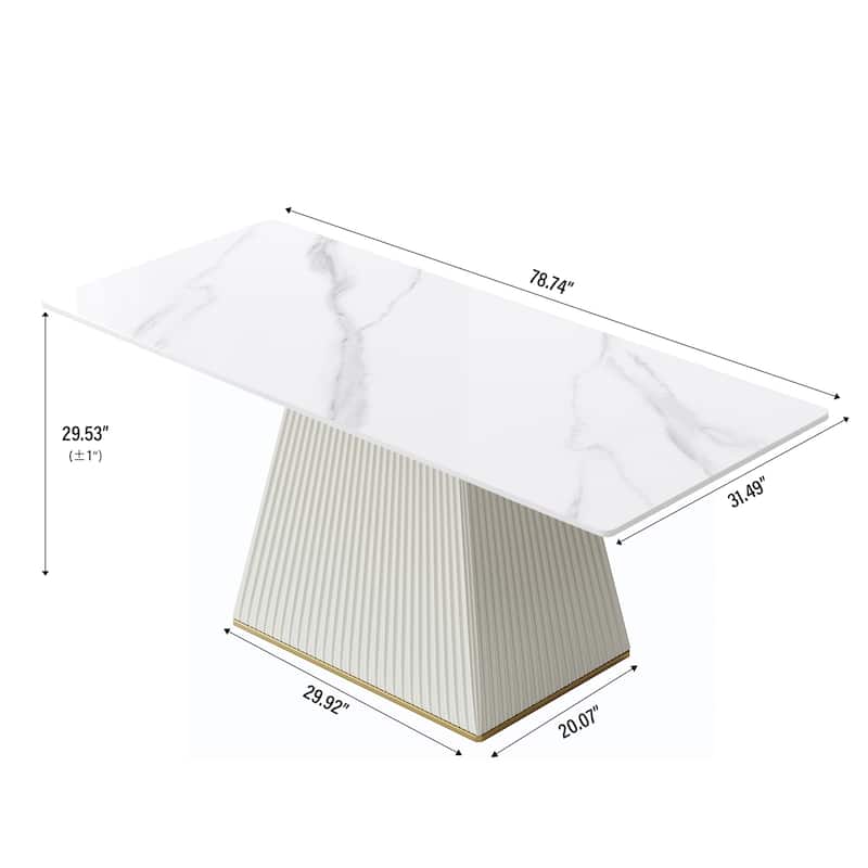 Elegant Faux Marble Dining Table Slate Panel Kitchen Table With Square Pedestal