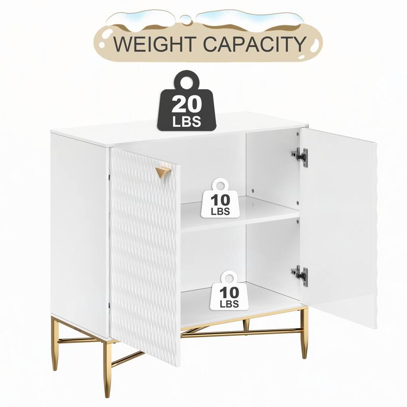 2-Door Locker Accent Cabinet with Tapered Metal Feet