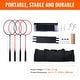 preview thumbnail 10 of 9, Portable Badminton Net Set with Rackets, Poles & Shuttlecocks