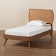 preview thumbnail 8 of 8, Aimi Mid-Century Walnut Brown Finished Wood Twin Size Platform Bed