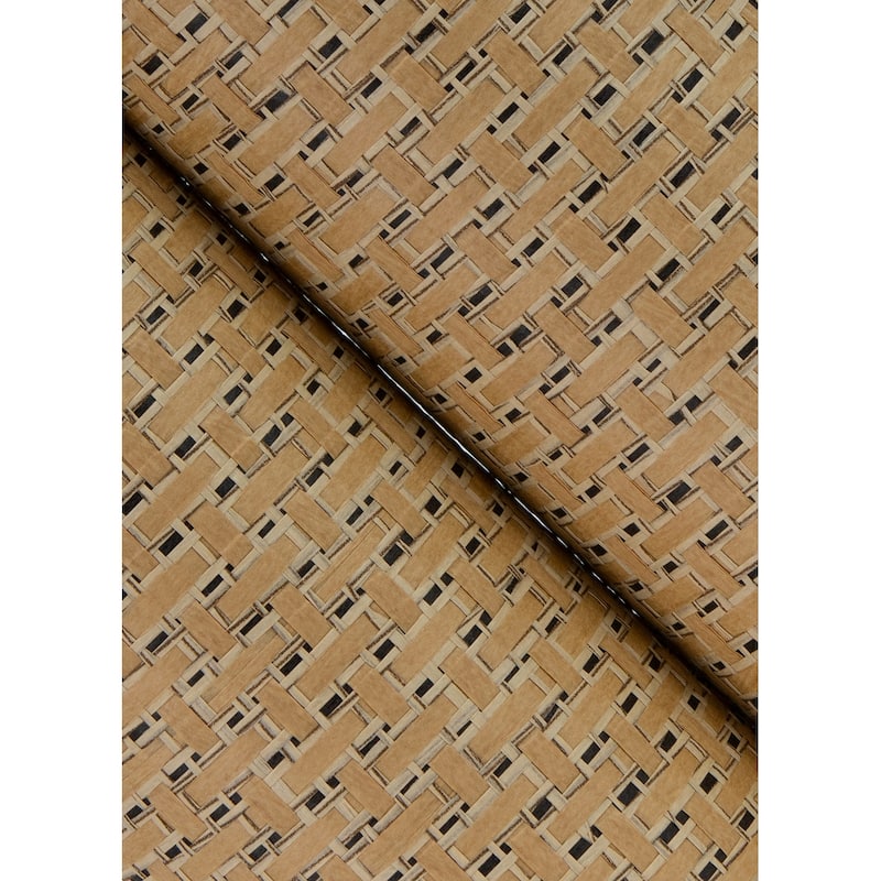 A-Street Prints Ehuang Wheat Modern Basketweave Wallpaper