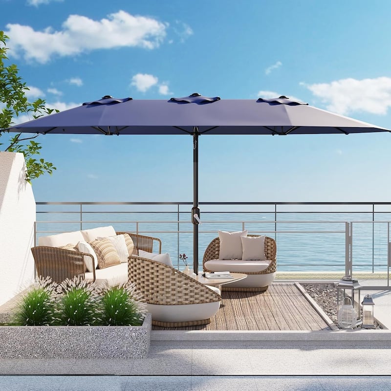 13FT Double-Sided Patio Umbrella for Deck, Pool, Garden, Backyard