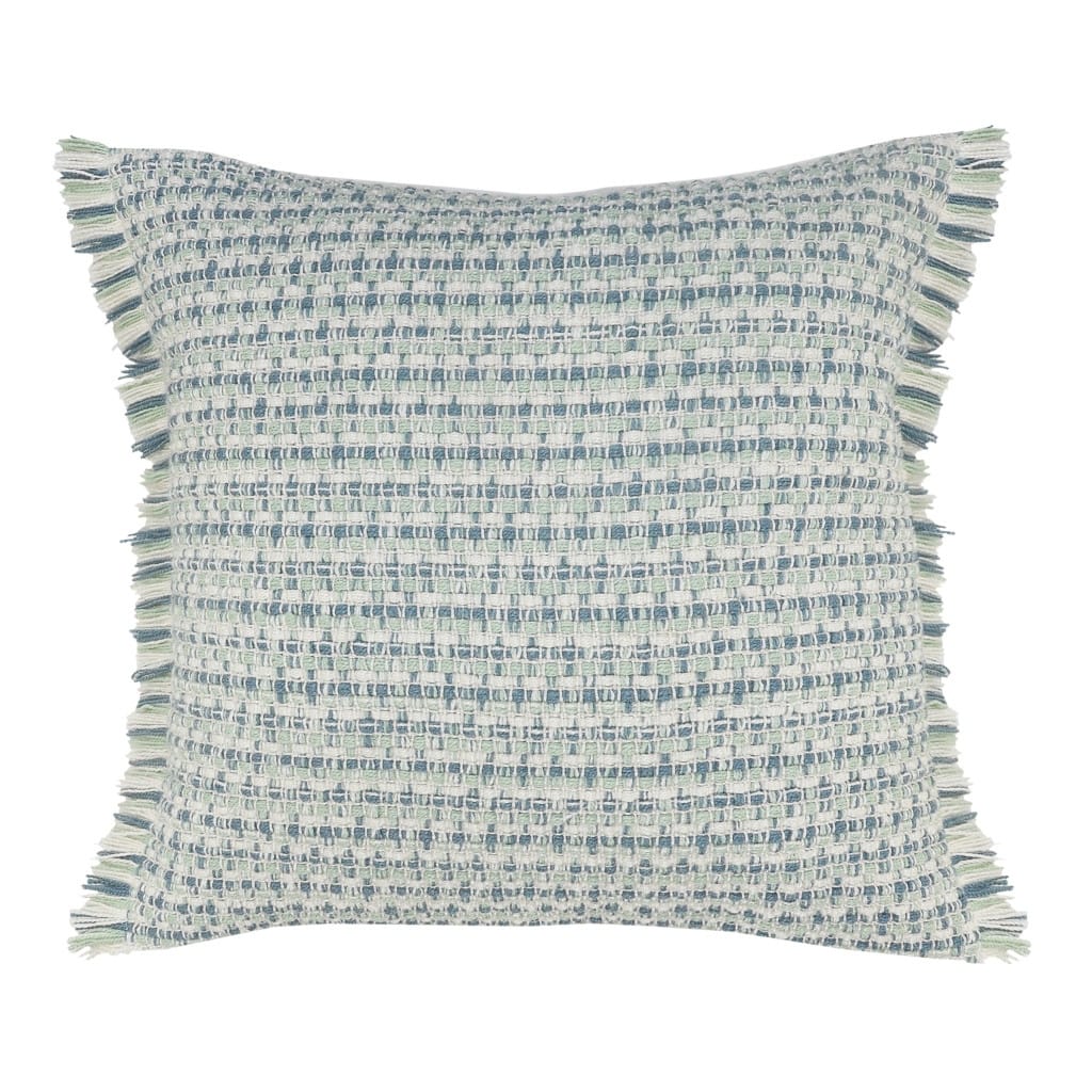 HomeRoots 24" X 24" Blue Zippered Coastal Indoor Outdoor Throw Pillow - 24" x 24"