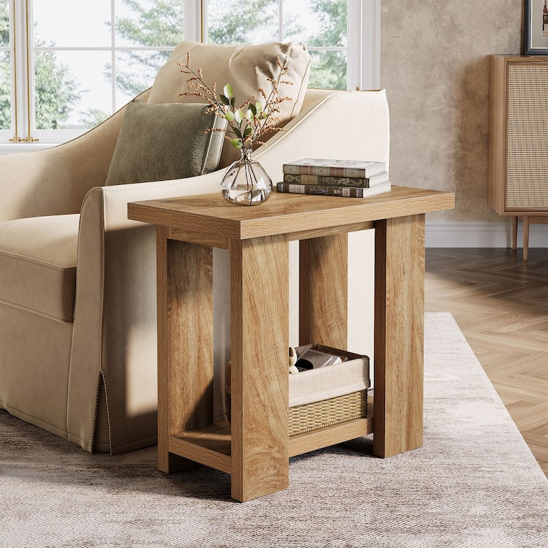 25.59'' Tall End Table with Open Shelf for Narrow Space - 1PCS