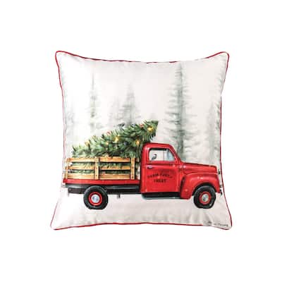 Christmas Holiday Truck Cruiser LED Pillow