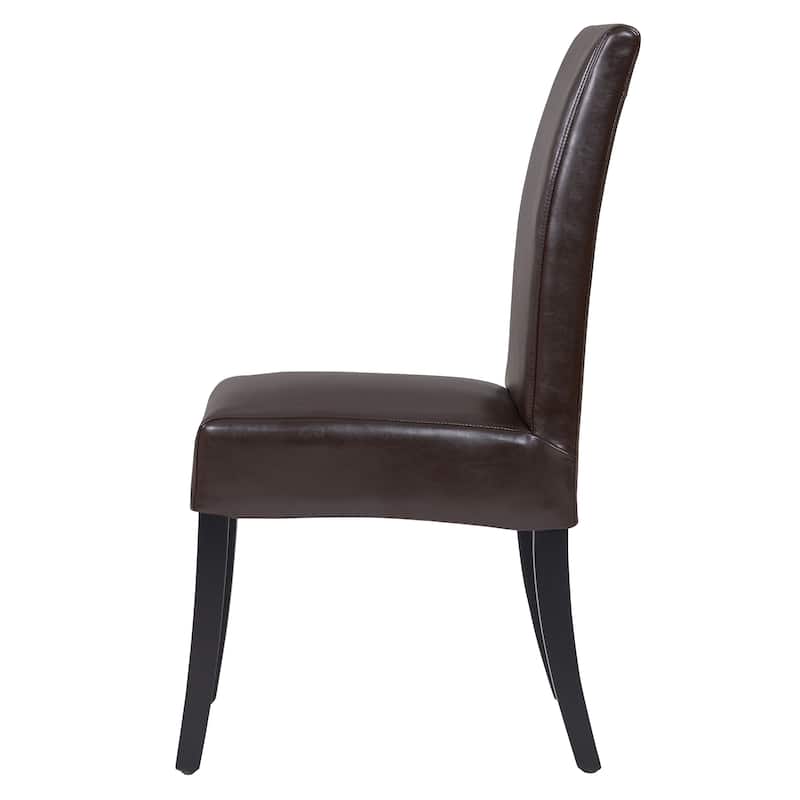 NPD Furniture Valencia Leather Dining Side Chair (Set of 2)