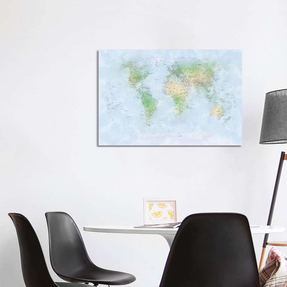 iCanvas "World Map III" by Michael Tompsett Canvas Print