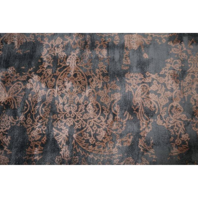 Abstract Indian Area Rug Handmade Contemporary Wool Carpet - 6'1"x 9'1"