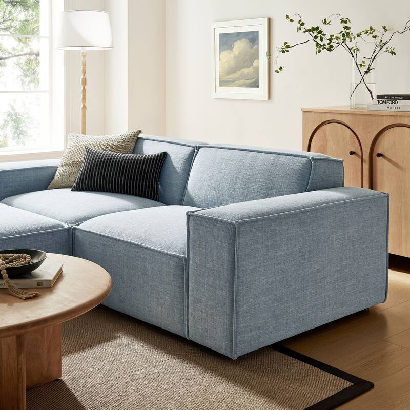 Restore 3-Piece Performance Fabric Upholstered Modular Loveseat with Ottoman