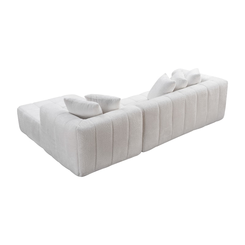 107.9" Cloud Modular Sectional Sofa with L-Shaped Chaise, Minimalist Upholstered Sofa Modern Corner Couch