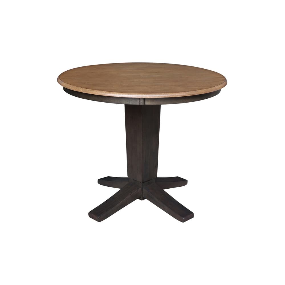 36 in Solid Wood Round Top Pedestal Dining Table